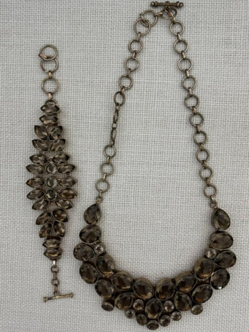 Topaz & Sterling Silver Statement Necklace & Bracelet